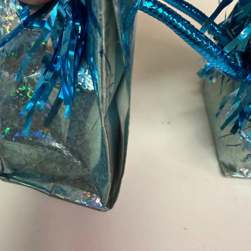 Unique Party Favors Teal Blue Holographic Foil‎ Balloon Weights Set of 4 49013
